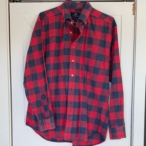Vineyard Vines Red and Blue Plaid Whale Shirt